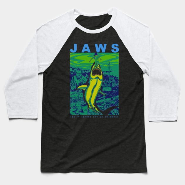 Jaws Baseball T-Shirt by Chairrera